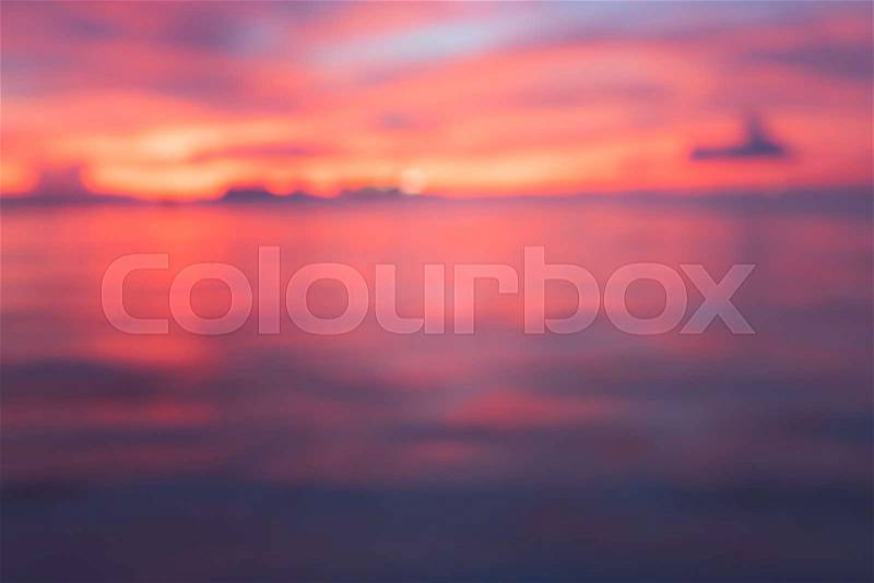 Abstract colorful blurred sea sunset background, stock photo