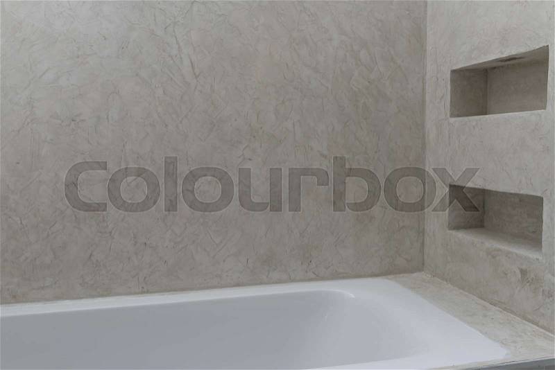 Bath tub in modern bath room interior, stock photo