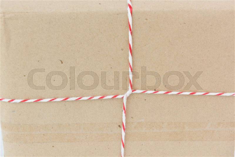 Back side brown parcel box background, stock photo