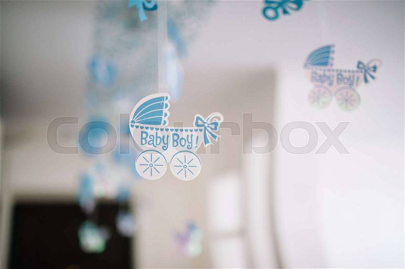 Baby birthday decor or baby shower decor. For little boy or little girl, stock photo