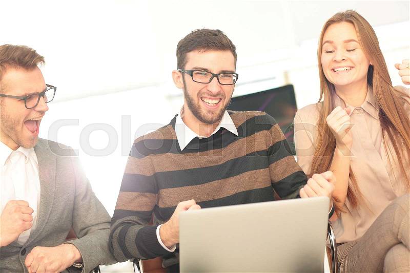 Successful business team finished great job, stock photo