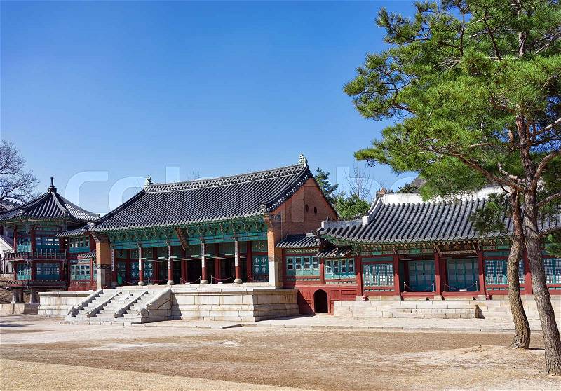 Private Royal Library in Gyeongbokgung Palace in Seoul, South Korea, stock photo