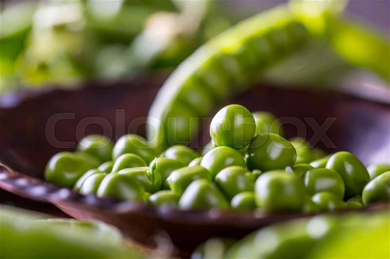 Peas. Green peas.Fresh Homemade Peas, stock photo