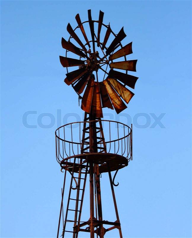 Old Windmill Creating Electric Power  Stock Photo  Colourbox