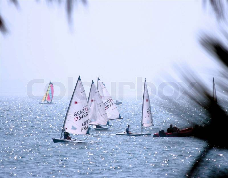 Recreational Sport Vacation Yachting On The Ocean In The Summer, stock photo