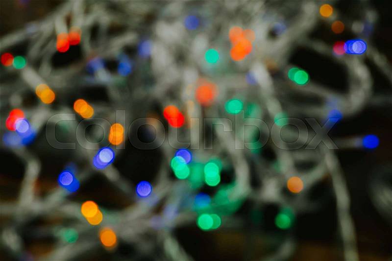 Colorful lights to decorate the house in Christmas, stock photo