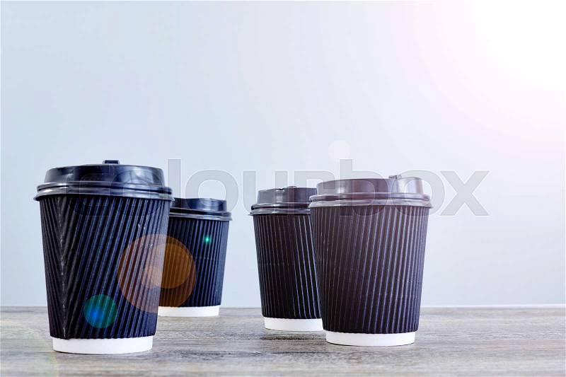 A studio photo of a takeaway coffee cup, stock photo