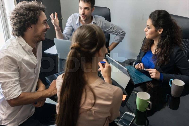 Brainstorming in creative business agency, stock photo