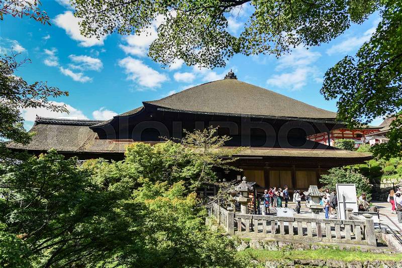 TOKYO-JAPAN - OCTOBER 07, 2016: Kiyomizu Temple, Kyoto, Japan, The temple is part of the Historic Monuments of Ancient Kyoto UNESCO World Heritage site, stock photo
