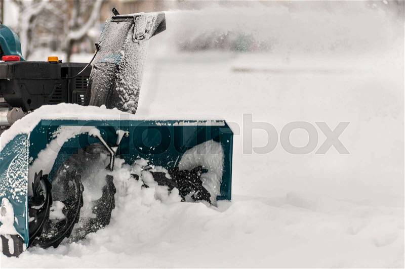 Snow machine manual on the street, stock photo