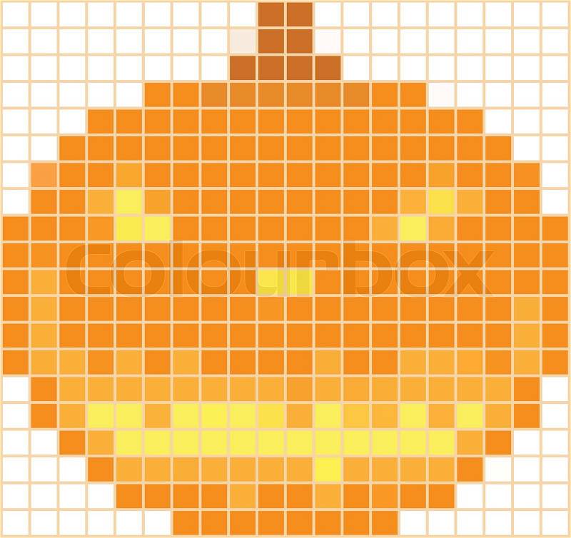 Pumpkin mosaic on a white background by a holiday halloween, vector