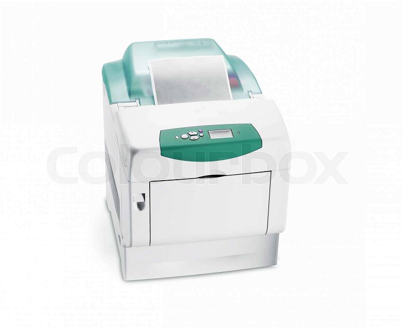 Office printer isolated on a white background, stock photo