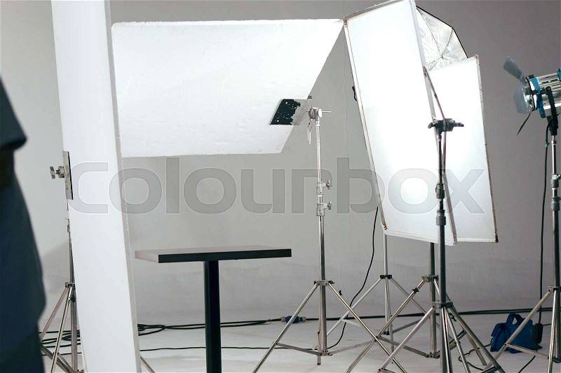Studio lighting equipment, stock photo