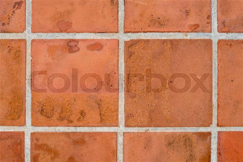 Brown handmade tiles pattern, stock photo