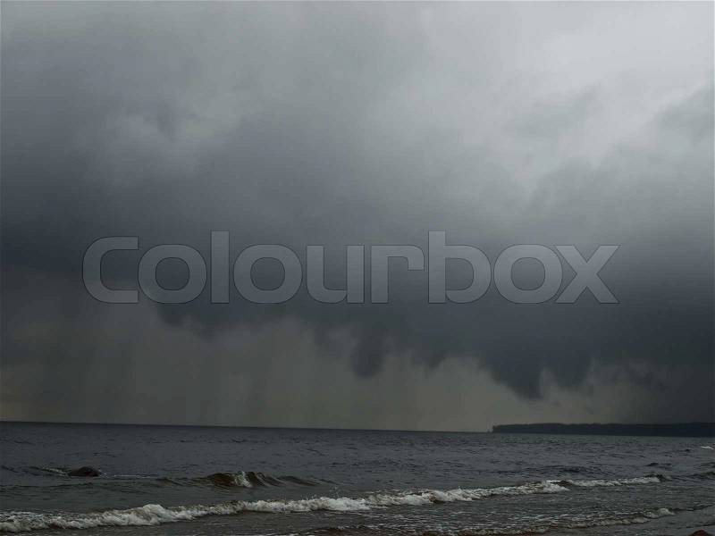 Bad weather at the sea, stock photo