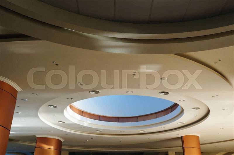 Design of the ceiling in the apartment, stock photo