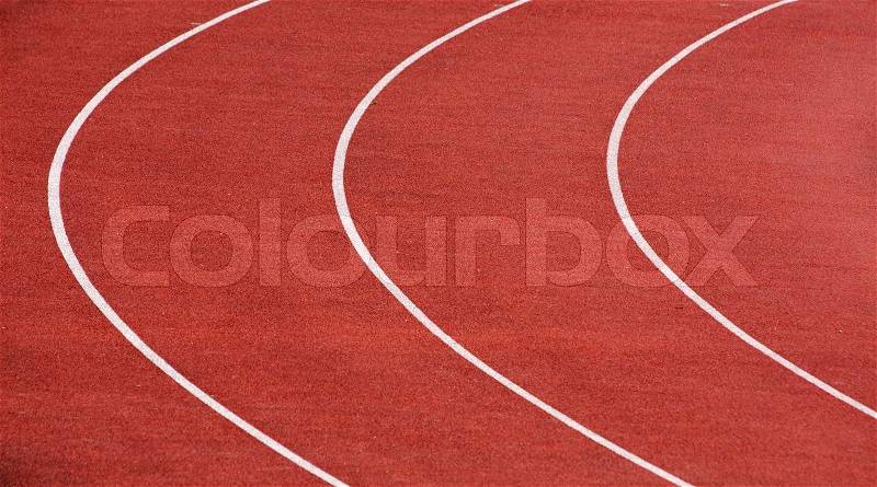 Curve of a running tracks on stadium, stock photo