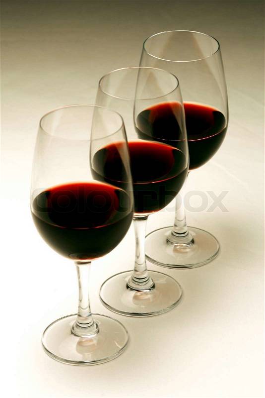 Glasses of red wine, stock photo