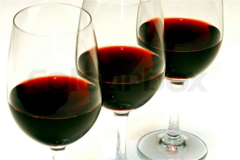 Glasses of red wine, stock photo