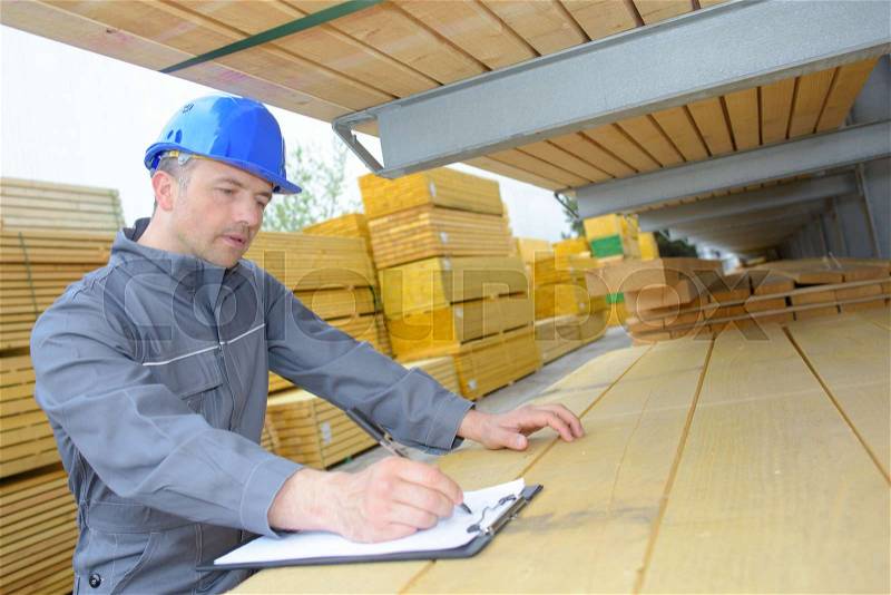 Man in the warehouse, stock photo