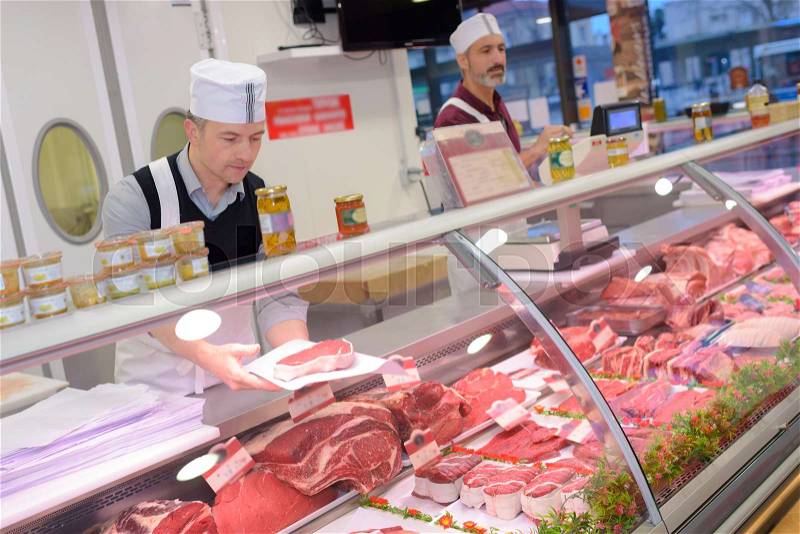 At the butchers, stock photo