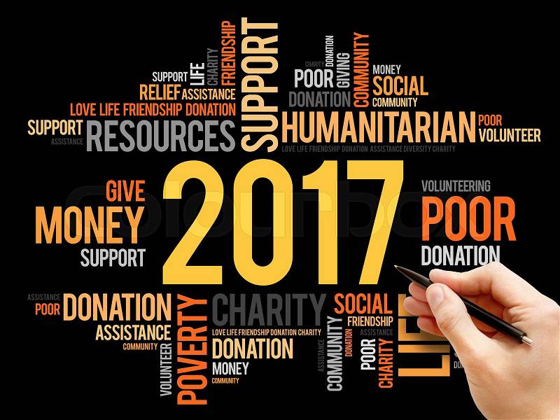 2017 help word cloud social concept background, stock photo