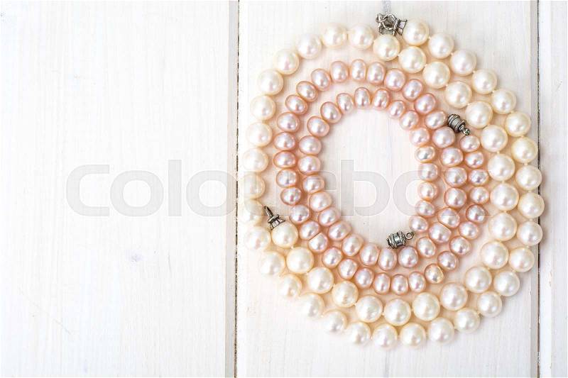 Jewel of pink pearls. Studio Photo\, stock photo