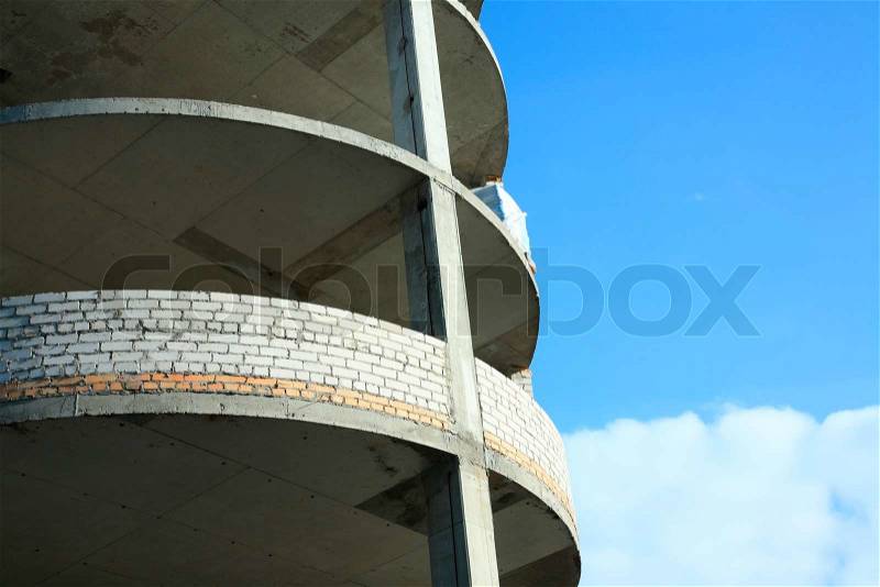 Focus point on center of photo (round building), stock photo