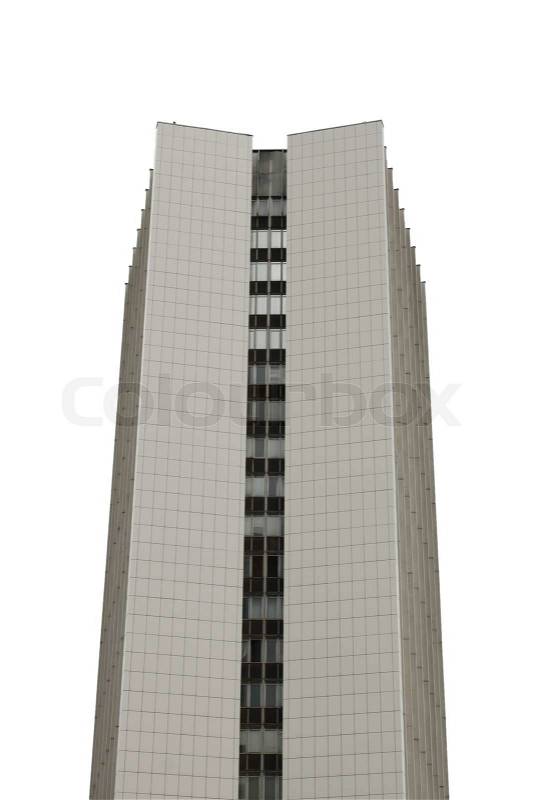 Top of the modern administrative building, isolated on the white background, stock photo