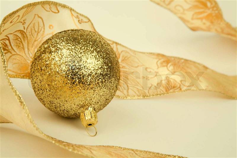 Special warm toned, focus point on metal part of the golden decoration, stock photo