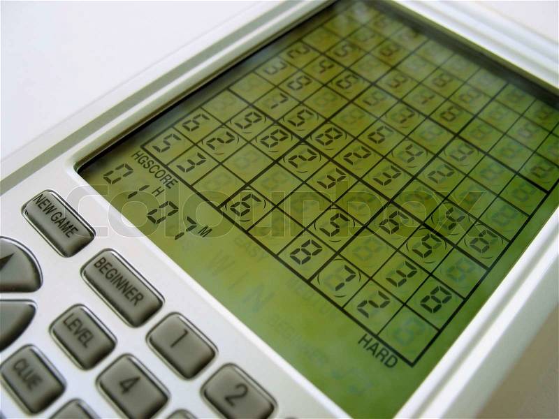 An electronic sudoku game, the latest craze to hit the US in 2006, stock photo