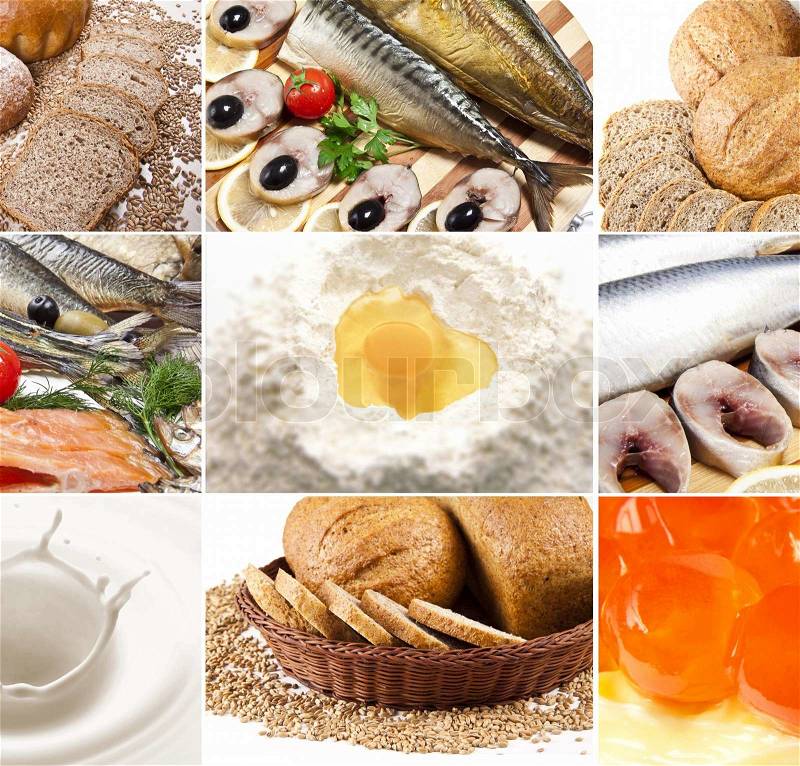 Healthy food collage, stock photo