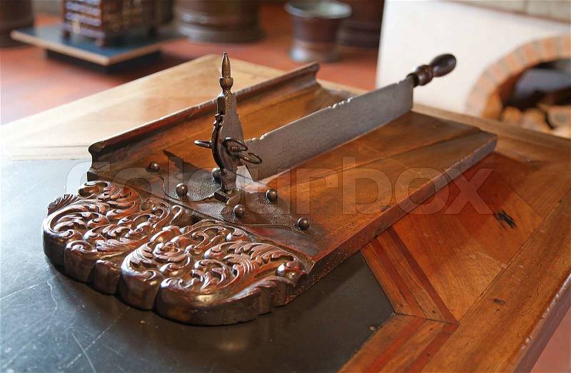Old knife on the ancient kitchen (Kyburg castle, Switzerland), stock photo