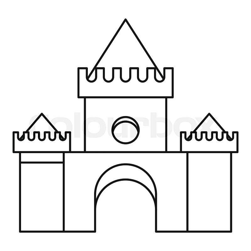 Fairytale magic castle icon. Outline illustration of fairytale magic castle vector icon for web, vector