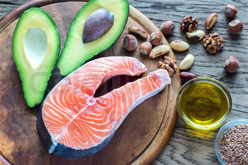 Food with Omega-3 fats, stock photo