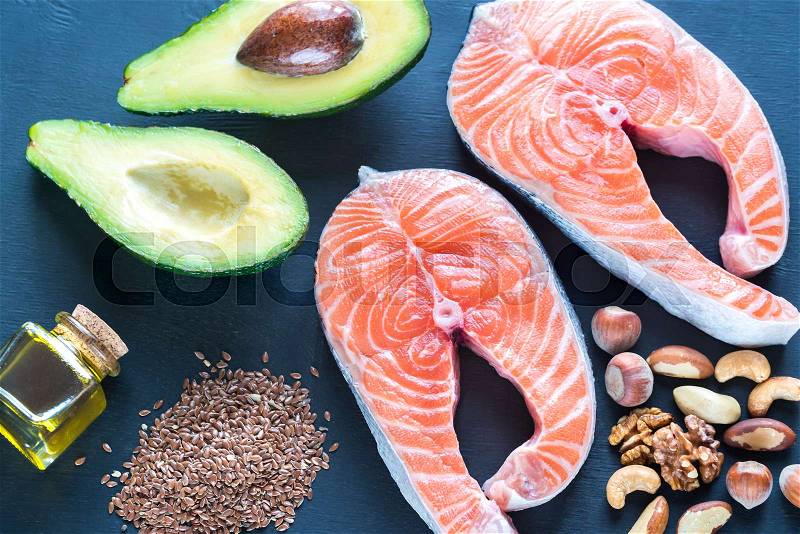 Food with Omega-3 fats, stock photo