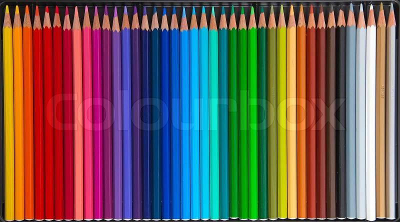 Set of pencils isolated on white background, stock photo
