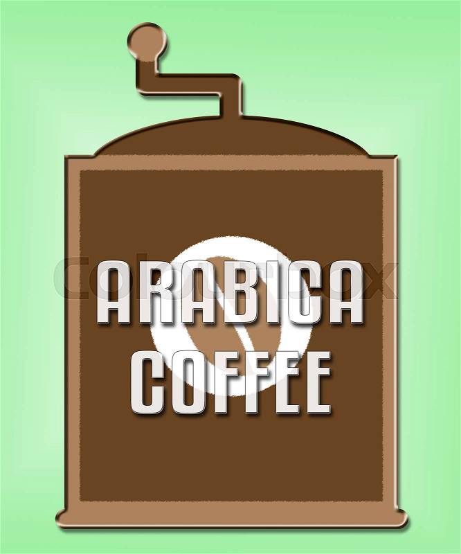 Arabica Coffee Machine Shows Ethiopian Blend Or Type, stock photo