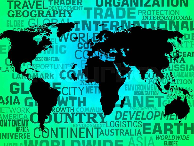 World Map Background Means International Oceans Global Maps , stock photo