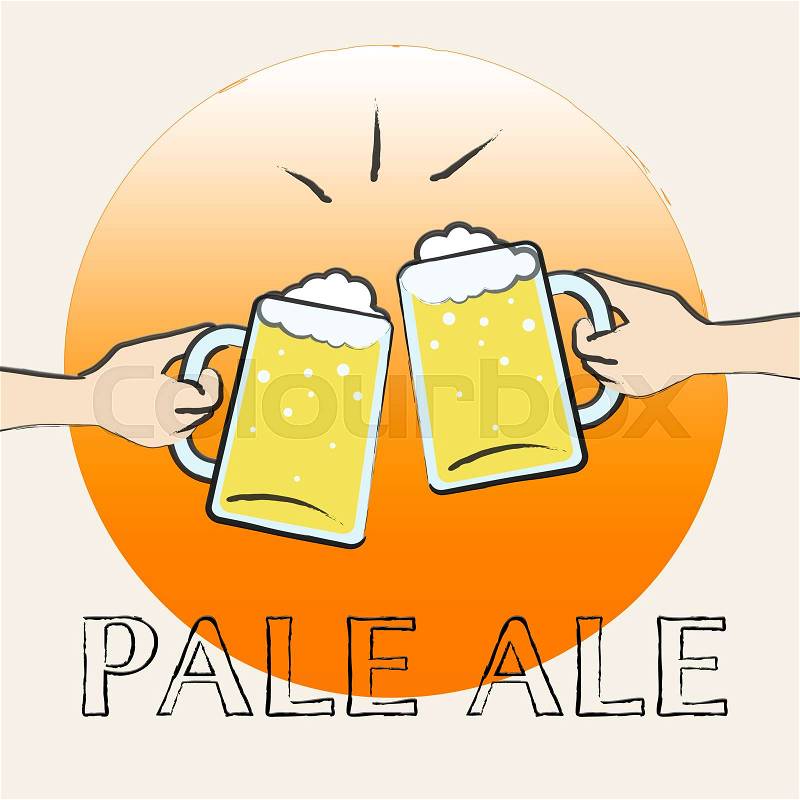 Pale Ale Beers Shows Light Beer Or Malt, stock photo