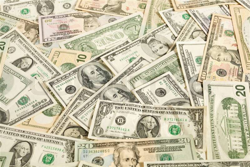 Dollars background, see other financial images in my portfolio, stock photo
