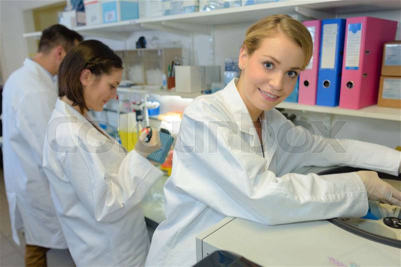 People working in a laboratory, stock photo