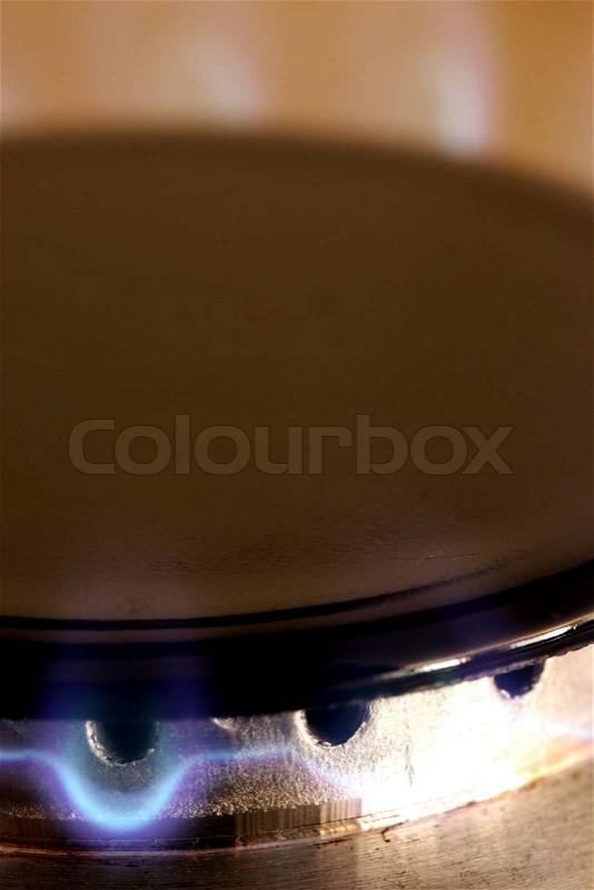 Stove top gas burner, stock photo
