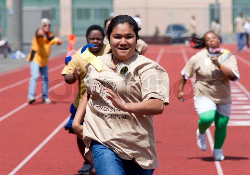 Special Needs Students Run Clover Park School District Track Invitational, stock photo