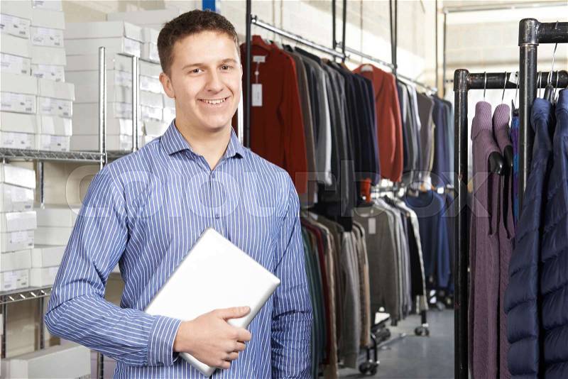 Businessman Running On Line Fashion Business With Digital Tablet, stock photo