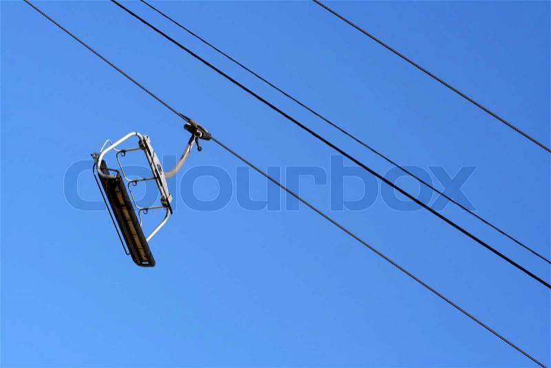Empty ski lift during the summer, stock photo