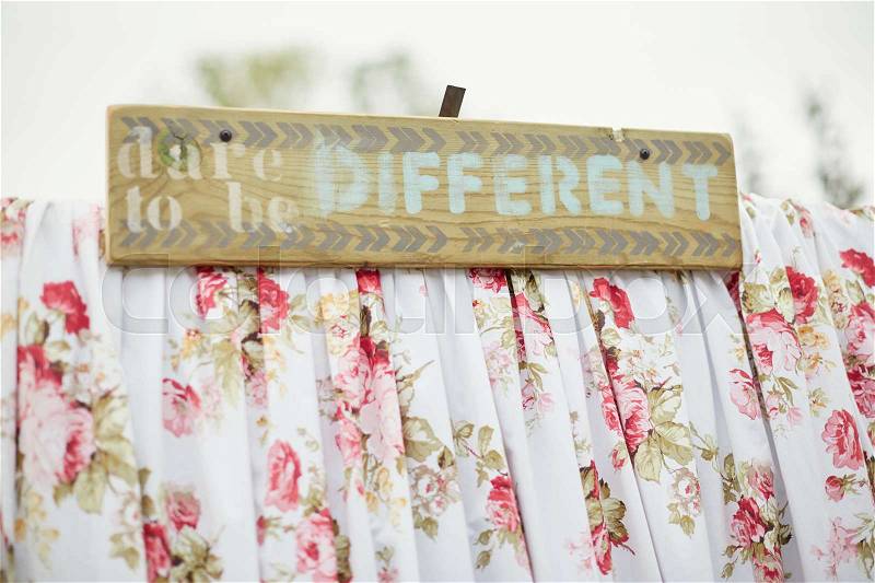 Cute feminine decorations. Dare to be different. Outside, stock photo