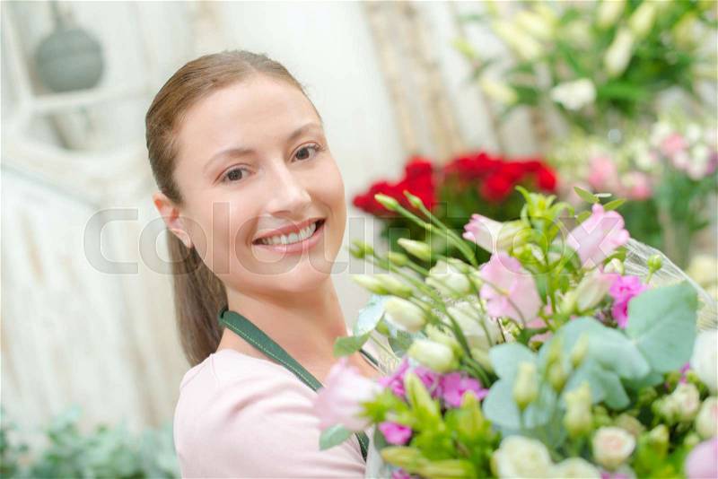 The happy florist, stock photo