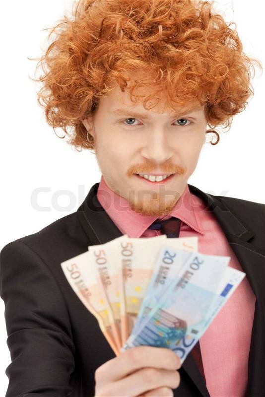 Picture of handsome man with euro cash money, stock photo - 2379892-picture-of-handsome-man-with-euro-cash-money