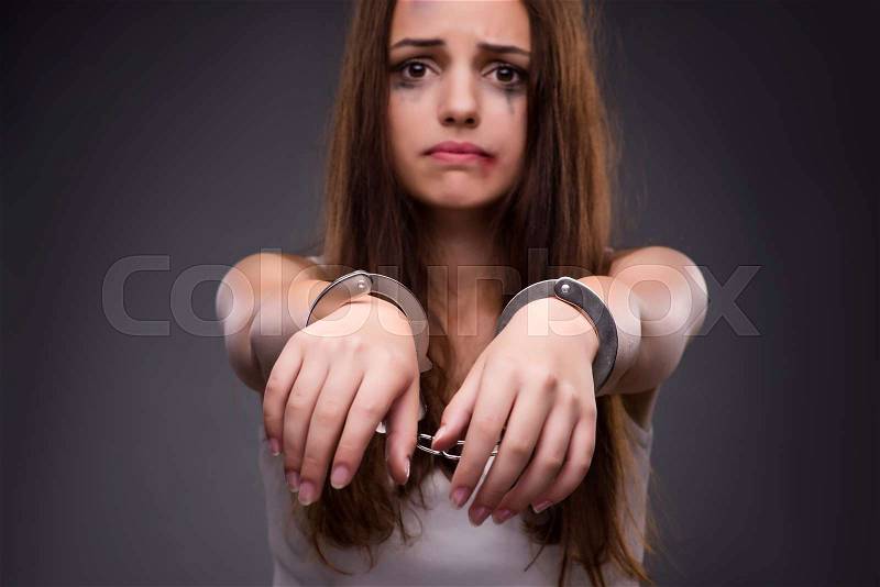 Woman in violence and discrimination concept, stock photo